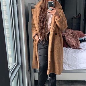 Lucy Wang by NastyGal Camel longline borg coat